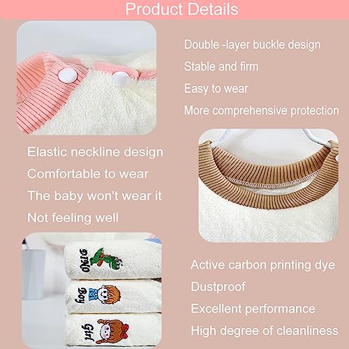 2 Pack 360 ° Rotating Baby Feeding Teething Bibs, Stay-Dry Toddler Bib, The Adjustable Baby Waterproof Bibs, Width Coverage and Pull-Over Design Bibs, for Boys Girls Newborn Unisex 3-24 Months3