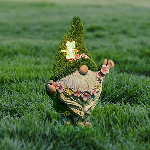 Dilicoming Garden Gnomes Decoration For Yard - Christmas Outdoor Gnome Statue With Solar Light, Dwarf Sculpture For Outside Patio Porch Lawn Decor, Thanksgiving Decorations For Home #TOP6