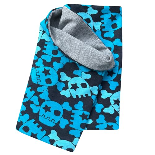 Pañuelo ecológico para niños Wollhuhn calaveras negro azul 20160323