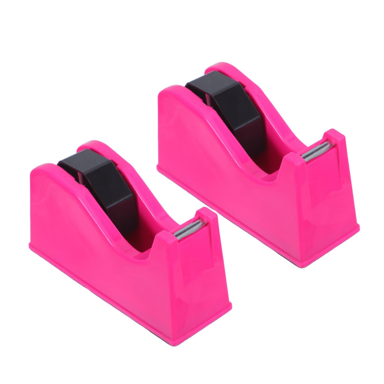 INOOMP 2 Pezzi Dispenser Supporto da Tavolo per e Nastro Adesivo con Doppio Base Antiscivolo Sostituzione Rapida con Nucleo 1"/3" per Lavoro D'ufficio e Scrivania