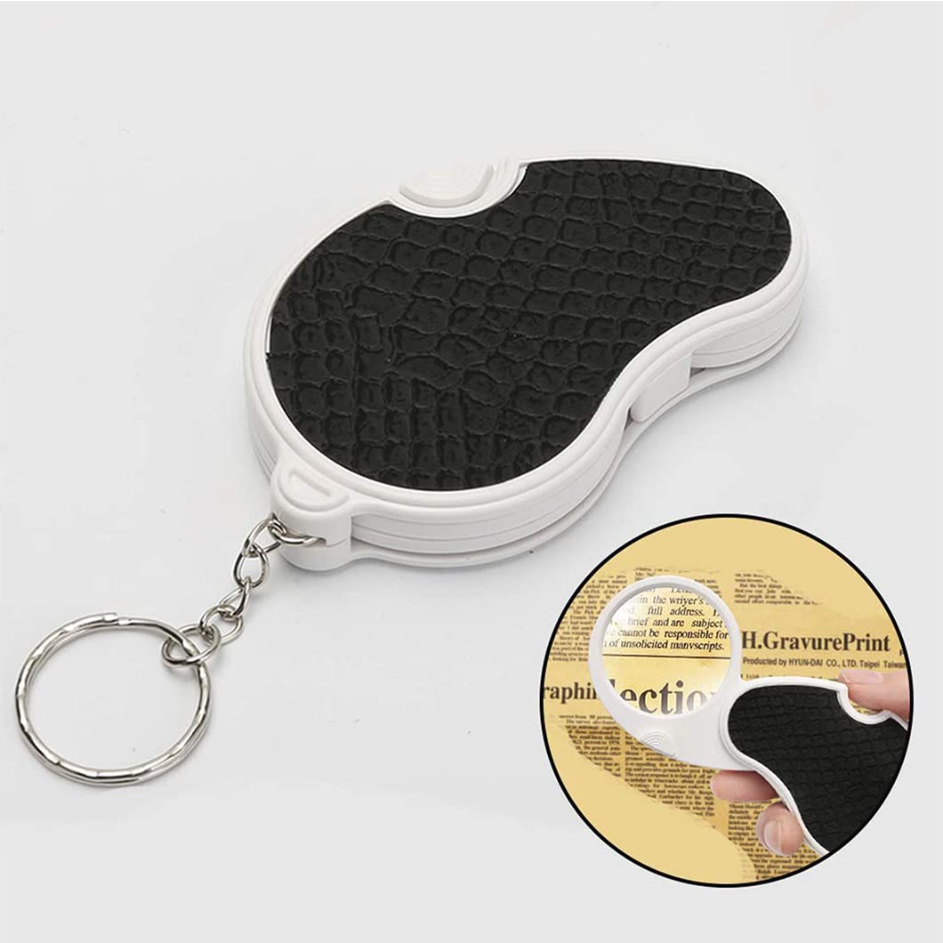 CanEve 2 PCS 40X Mini Lupa LED Lupa de Bolsillo Plegable con luz Lupa con protección giratoria for Lectura Joyeros Inspección Joyas Monedas Hobby TB Lupa (Color : B)