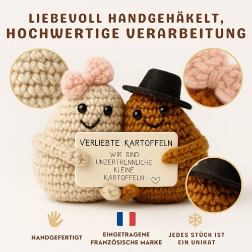 Verliebte Kartoffeln© | Romantisches Geschenk | Sie & Er | Paaridee | Valentinstag Hochzeit Jahrestag | Ich liebe dich | Beziehungssouvenir | Mann Frau Verlobte | Herzfest Überraschung Liebe