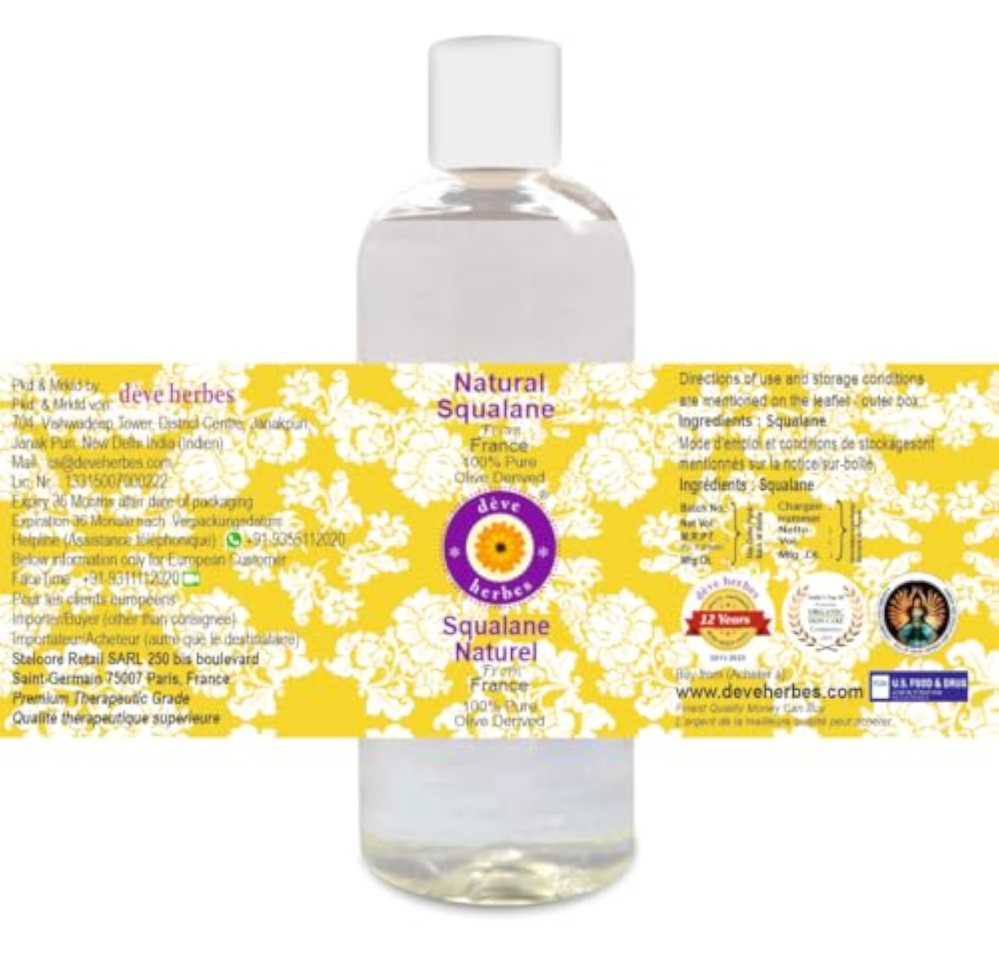 Natural Squalane Oil for Skin & Hair, 50 ML