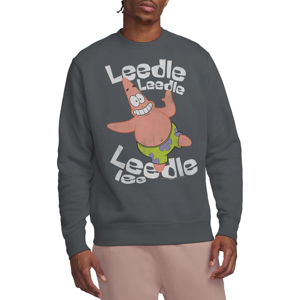 Spongebob Singing Patrick Crew Sweatshirt, Charcoal, Large