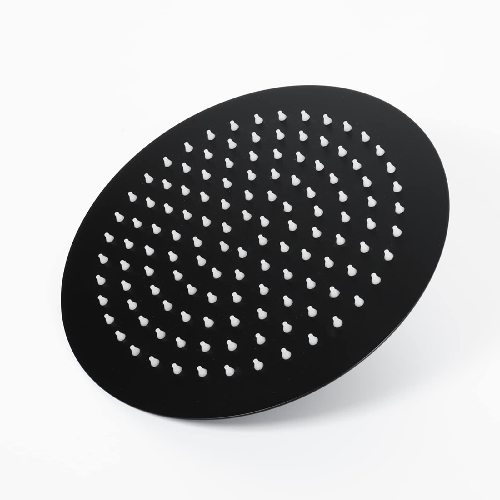 Alcachofa de Ducha de Lluvia Redonda de 40 cm, Cabezal de Ducha de Alta Presión de Acero Inoxidable, Ducha de Techo de Baño Ultrafina de Lujo con Acabado Negro