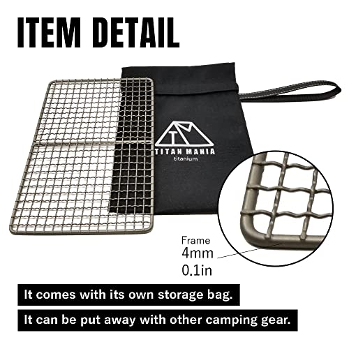 Titan Mania Titanium Mesh Camping Grill, Griddle, Grill Plate, Grill Pan, Lightweight, Sturdy, Outdoor Gear, Camping Equipment #TOP2