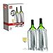 Vacu Vin Active Cooler Wine Chiller - Reusable, Flexible Wine Bottle Cooler - Silver - Set of 2 - Wine Cooler Sleeve For Standard Size Bottles - Insulated Wine Bottle Chiller