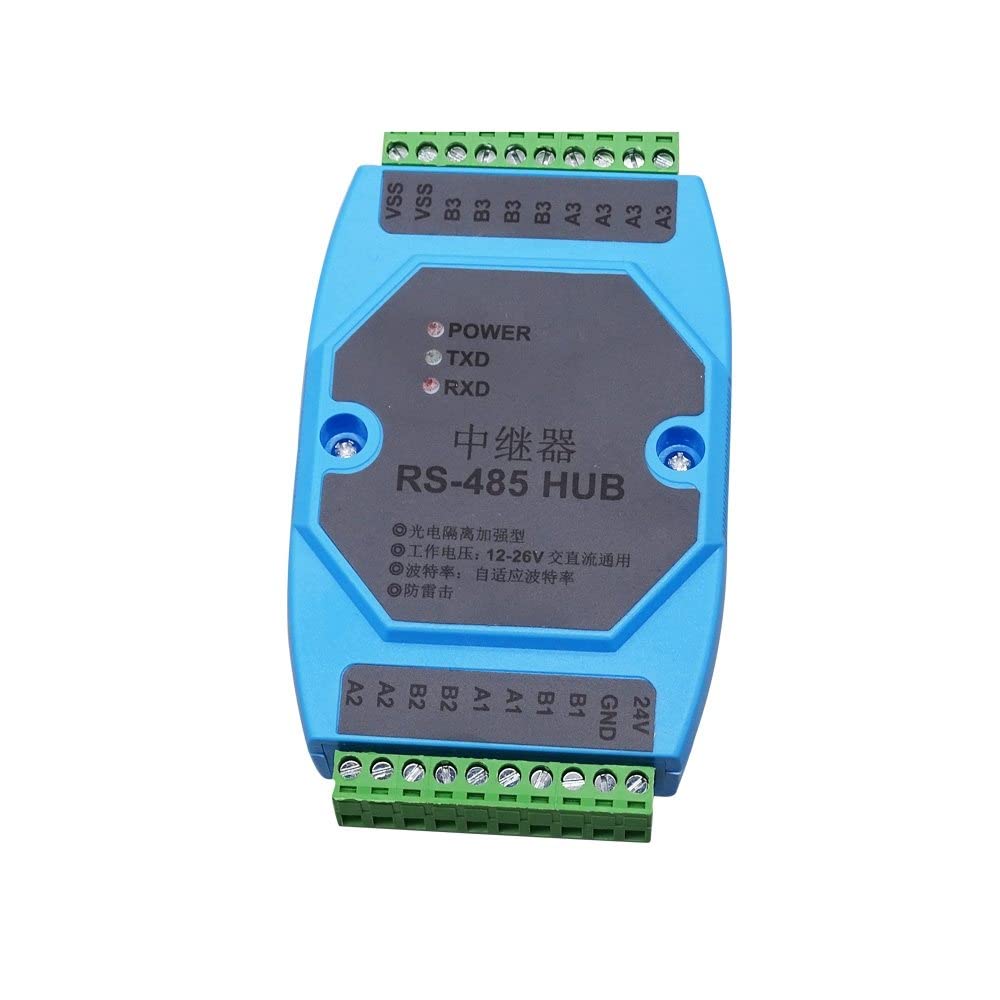 Midzooparts 2-Port 485 Hub 2-Channel RS485 Splitter Industrial Signal Repeater