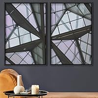 2 Piece Framed Canvas Wall Art Solid Structures Canvas Prints Home Artwork Decoration for Living Room,Bedroom - 16