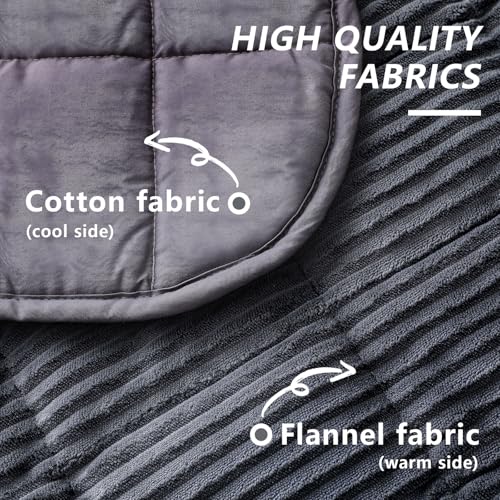 HunnmingRe Weighted Lap Blanket 7lbs Small Plush Weighted Blanket for Adults with Reversible Warm Crystal Velvet and Cooling, Lap Pad for Travel, Relaxation, Machine Washable, Grey, 29" x 24" - Image 6