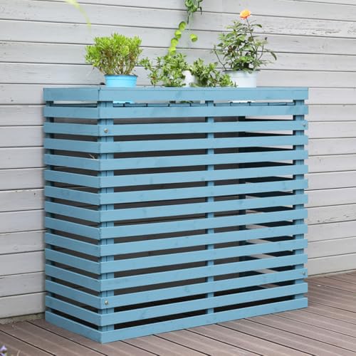 DVTFRUI Klimaanlagen Abdeckung,Abdeckung Fuer Gartenpumpe,Holz Verkleidung, Klimaanlage Außengerät Klimaanlage Abdeckung Sichtschutzzaun Balkont Blumenregal,105x45x95cm