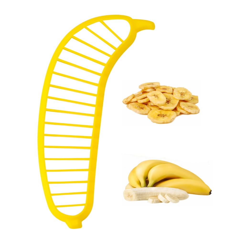 AKOAK 1 Pack Plastic Banana Slicer, Multi-functional Creative Fruit Slicer, Ideal for Making Fruit Salads, Dessert Decorations, and Dehydrated Banana Slices