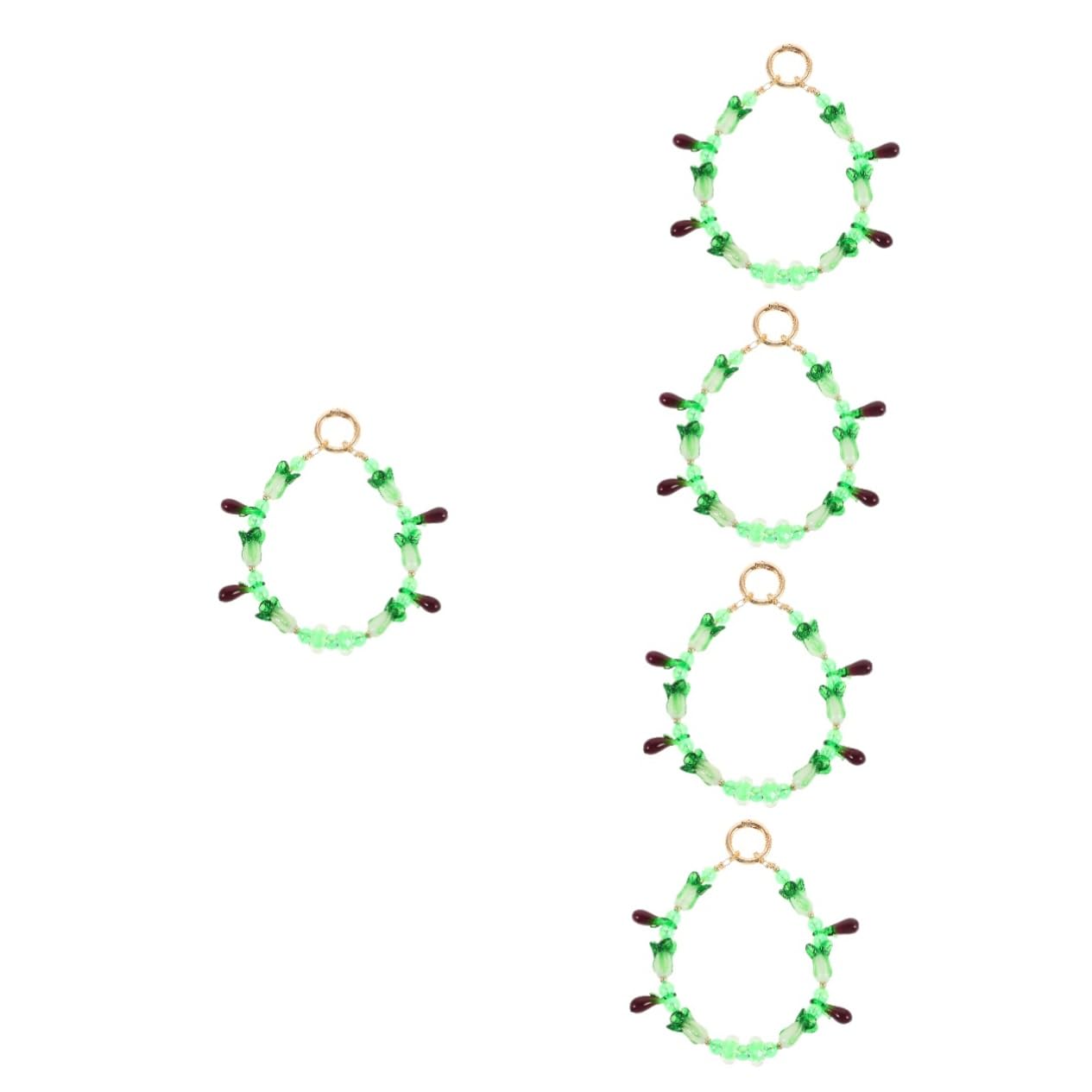 HOMSFOU 5 Colgantes De Cuentas Para Bolso Llavero Con Cuentas Decoración Para Bolso Llavero Con as De Berenjena Con as Decoración Para Mochila Colgante De Cristal