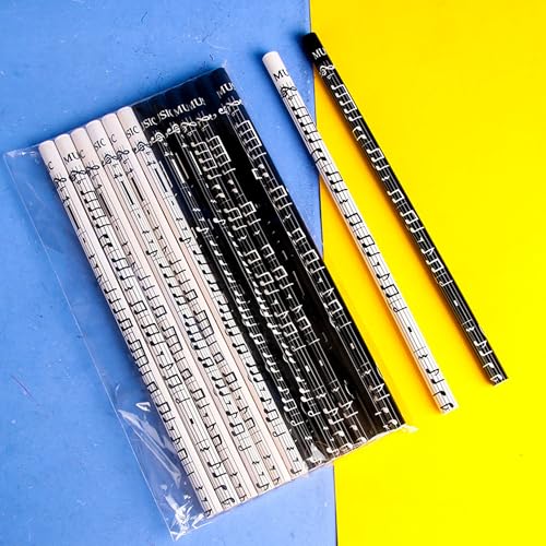Lápices de música 12 piezas para adultos negro y blanco miniatura 4