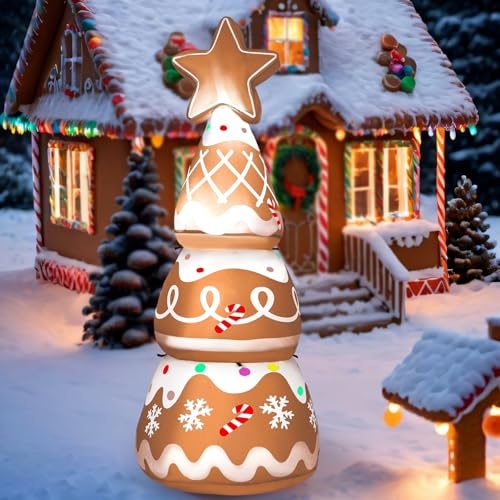 Enchanting 7 Ft Gingerbread Christmas Tree Inflatable