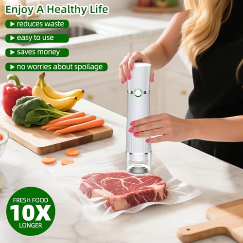 Image of 30-Piece Pack of Vacuum Sealer Bags with Air Valves (Food Grade) Reusable Vacuum Sealer Bags for Food (10 Large + 10 Medium + 10 Small) BPA-Free-Odor-Resistant