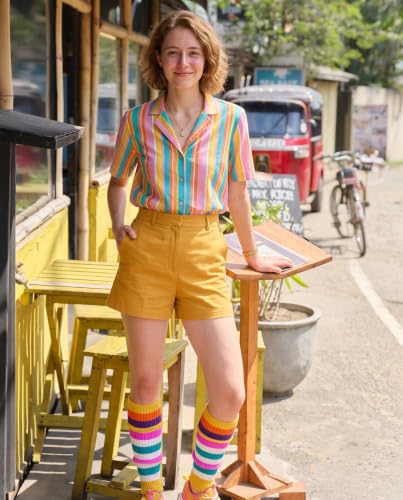 Image of v28 Women Warm Leg Warmers 80s Retro Party Costume Knit Ballet Neon Long Socks