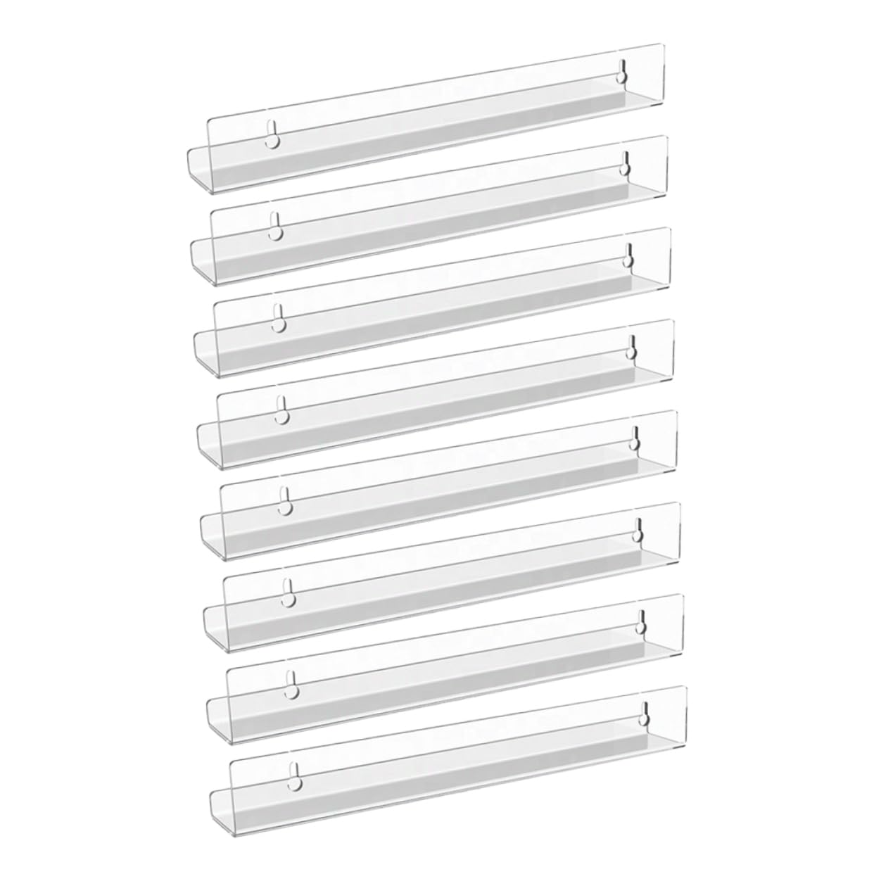 OUNONA 8pezzi Mensole in Acrilico Trasparenti per Dischi in Vinile, Supporto da Parete per Album, Floating Shelf per Organizzazione e Display