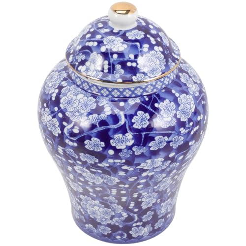 NULYLU Recipiente de Cerámica Azul y Blanca Estilo Chino 1300 Ml Tapa Hermética para Almacenamiento Multifunción de Té y Alimentos Secos en Cocina Doméstica