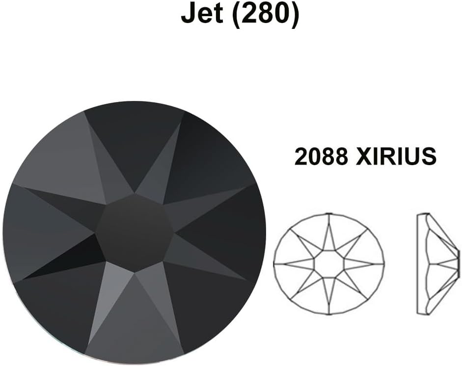 144 pcs Austrian New 2088 XIRIUS 20ss 5mm Flatback Rhinestones ss20 Black Jet (280) Made in Austria - Image 2