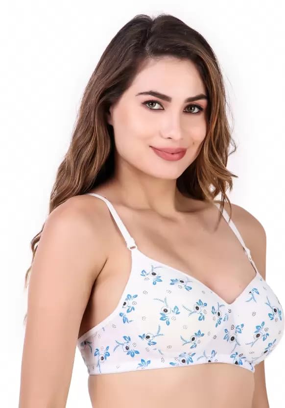 Image of Women's Padded Non-Wired Full Coverage Bra Polycotton Everyday Bra for Comfort & Support(Pack of 3)