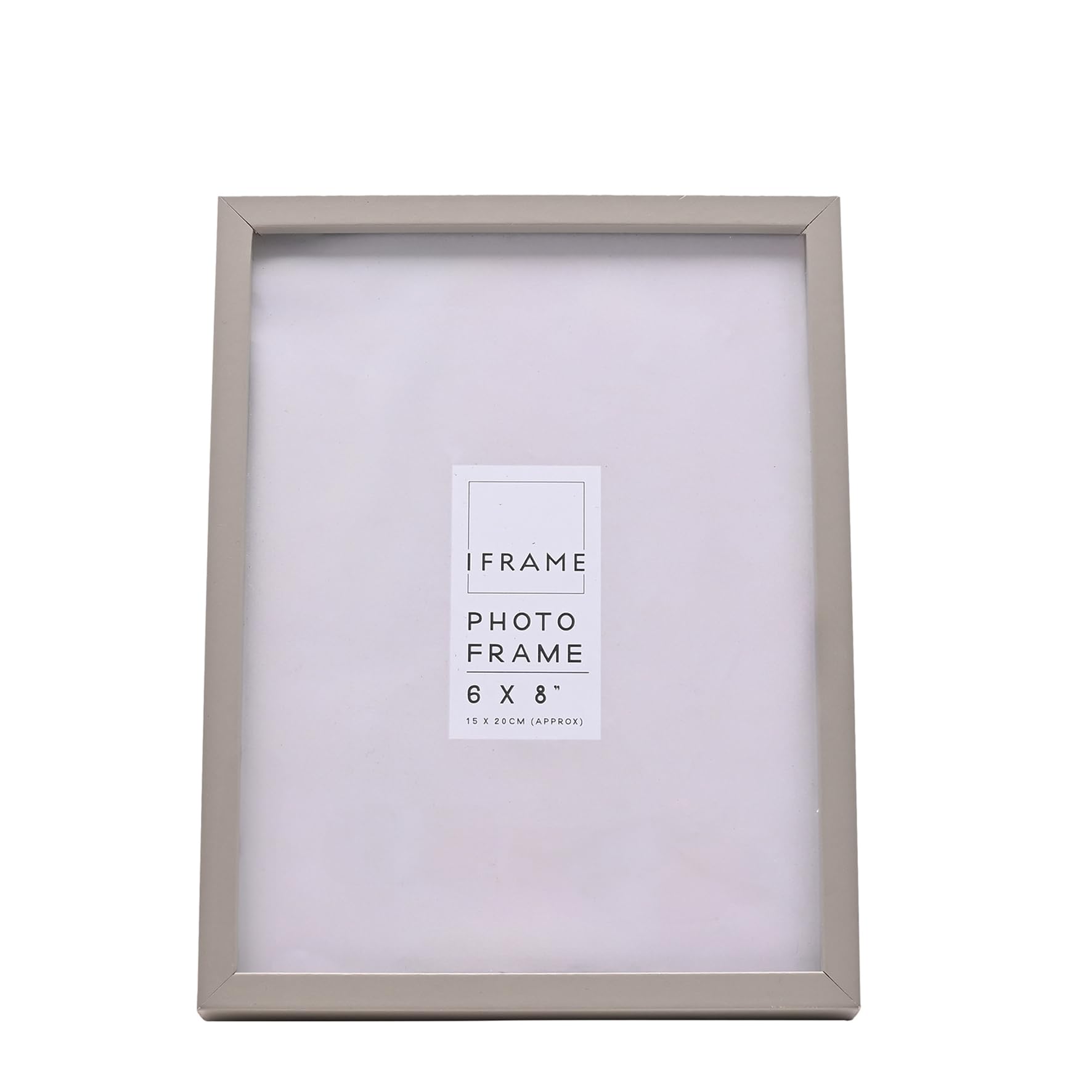 iFrame Grey Wooden Photo Frame | Minimalist Picture Frame for Wall or Tabletop Display | Modern Matt Home Décor Frame for Portrait or Landscape Orientation (Grey, 6X8)