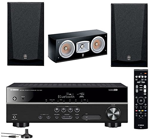 Yamaha 5.1-Channel Wireless Bluetooth 4K A/V Home Theater Receiver + Yamaha Natural Sound Bookshelf & Center Channel Home Theater Speakers
