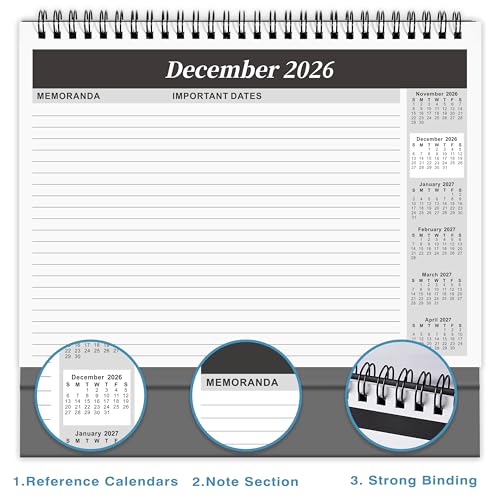 Calendrier de bureau 2025 de janvier à décembre calendrier à rabat debout de table - 3