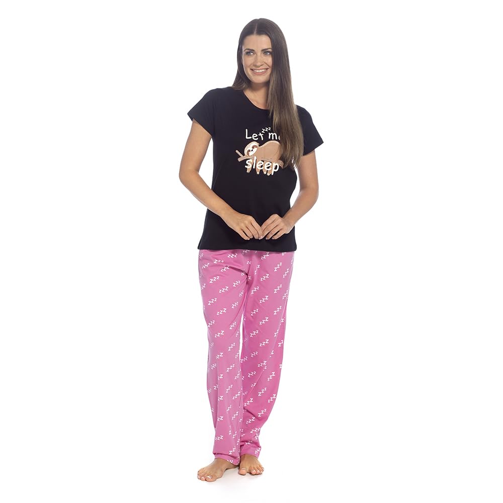 Undercover Women's Let Me Sleep Sloth Sloth Print Pyjama Ln446 Set 16-18 Uk Size