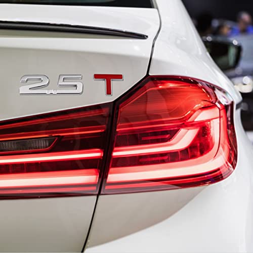 Auceli 2.5T 3D Car Emblem Badge Decal, 2Pcs Auto Trunk Rear Tailgate Metal Sticker, Car Side Fender Letter Nameplate Logo, Vehicle Exterior Decoration Replacement Universal For Truck, Suv, Van #TOP4