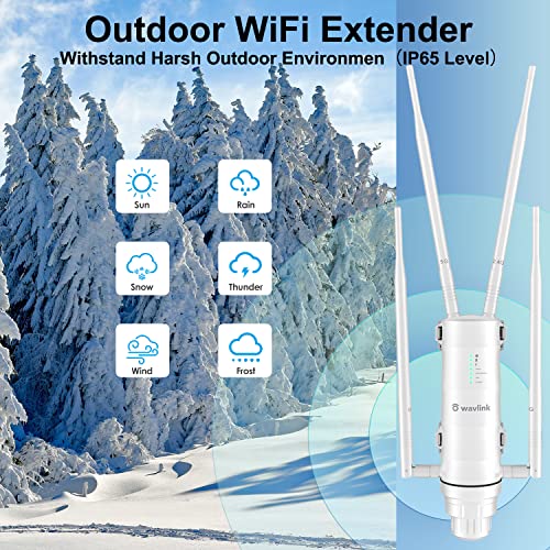 Wavlink Outdoor Wifi Extender Ac1200 High Power Outdoor Weatherproof Wifi Range Extender Access Point With Passive Poe, Dual Band 2.4Ghz+5Ghz, 4X7Dbi Detachable Antenna #TOP2