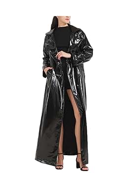 Fulbant Women Black Shiny Reflective Soft Patent Leather