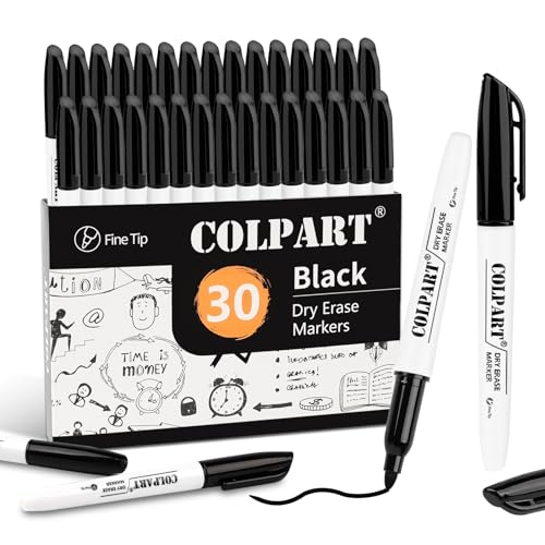 colpart - 30Pack Black Whiteboard Markers Bulk With Low Odor White Board Markers Dry Erase For School, Office, Home, Work On White Board & Calendar, Refrigerator colpart - 30Pack Black Whiteboard Markers Bulk With Low Odor White Board Markers Dry Erase For School, Office, Home, Work On White Board & Calendar, Refrigerator
