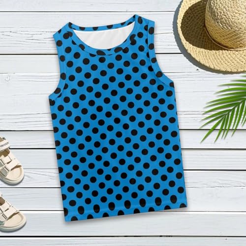 PinUp Angel Girls Tank Tops Cute Vintage Polka Dots Pattern Tops for Kids Athletic Dance Basic Top4