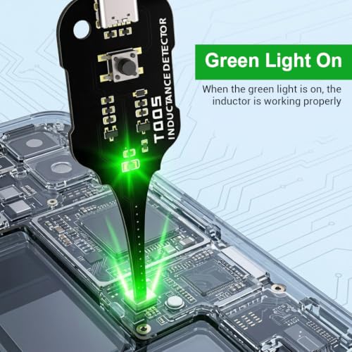 Image of Serplex Type C Inductance Tester Motherboard Coil Tester Electromagnetic Inductor Detection Tool with Green Indicator for PC Phone Repair and Power Supply Repair