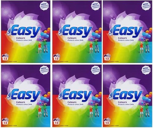 Easy Colours Washing Powder Detergent Protects Colour Fade 13 Wash 884g Pack of 6