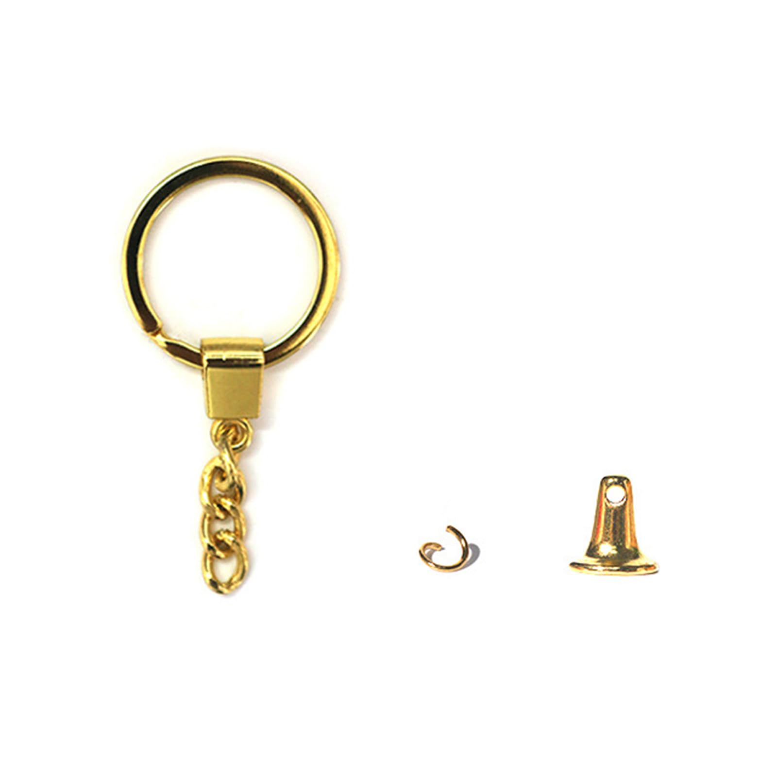 Jazuaiao 20Pcs Epoxy Decor Mold Silicone Keychain Molds Keychain Rings Molds Rings Keyring Silicone Mold for Resin Jewelry Making Kits