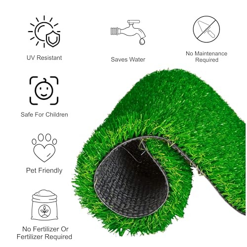 Image of Yellow Weaves 35 mm High Density Artificial Grass Polypropylene Carpet for Balcony, Lawn, Door (2.5 x 4 Feet, Natural Green)