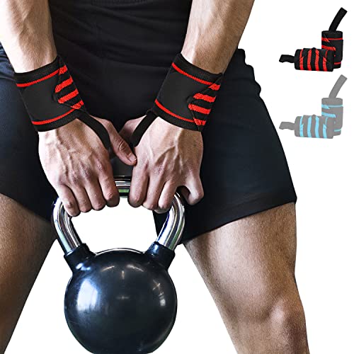 Supregear Wrist Wraps, 20 Inch Wrist Support Wrist Straps Lifting Straps For Sports Gym Weightlifting Cross Fit Powerlifting Workout Women Men, 2 Pack (Red Strip) #TOP30