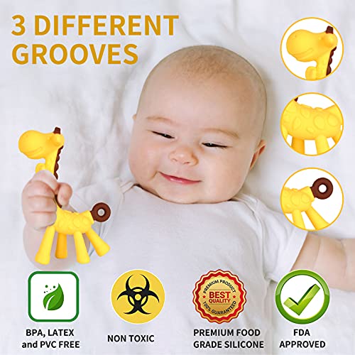 Haili Xmgq Baby Teething Toys, Baby Teether Chew Toys Safe Bpa Free Freezer Teether For Babies Silicone Banana Toothbrushes Fruit Giraffe Teethers #TOP5