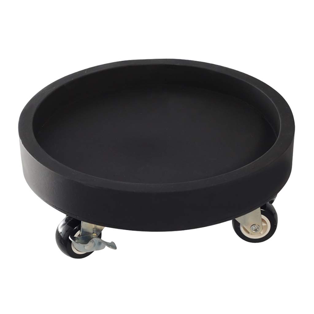 HPTHLY Plant Caddy With Wheels 20Cm Grey Plastic Plant Stand Tray Round Flower Pot Dolly Trolley Indoor/Outdoor Flowerpot Rack Durable Saucer For Easy Mobility (Black 30Cm)
