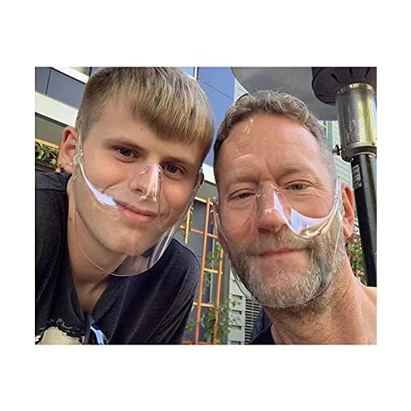 SpoolX Reusable Transparent Face Masks, Upgraded Breathable, Clear Plastic Anti-Fog Dustproof Windshield Protective For Women Men (2PCS)