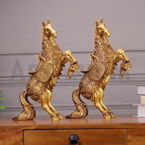 Image of Artarium New Rising Horse Statue for Home Decor Showpiece for Home Office Living Room Vastu Wealth Income Decorative and Gifts Items (Rising Horse Pack of 2)