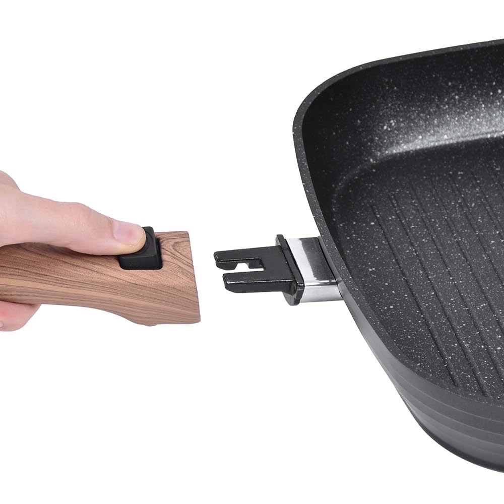 Durandal Poêle grill à steak 28 cm Légende à manche amovible - Poêle à griller antiadhésive
