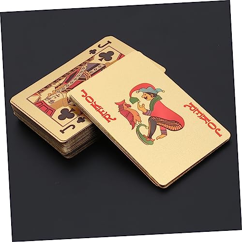 ibasenice 3 Stücke Luxus Gold Spielkarten Deck Weihnachten Themed Poker Karten Kunststoff Karten Amüsant Spiele – Bild 5