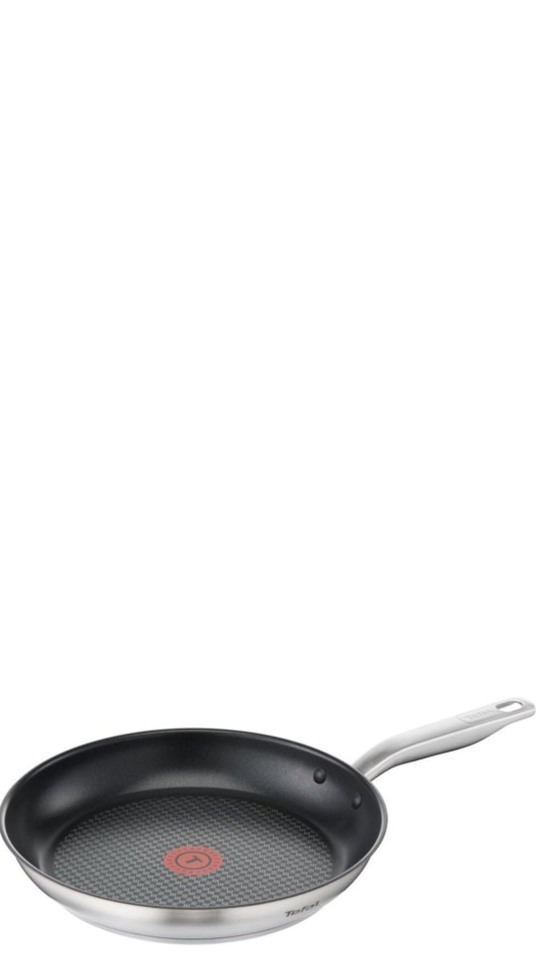 Tefal Stainlesssteel Virtuoso E49106 Frying Pan 28 Cm Coated High-Quality Premium Stainless Steel Non-Stick Titanium Coating Temperature Indicator Thermal Signal Suitable For Induction Cookers Roasting