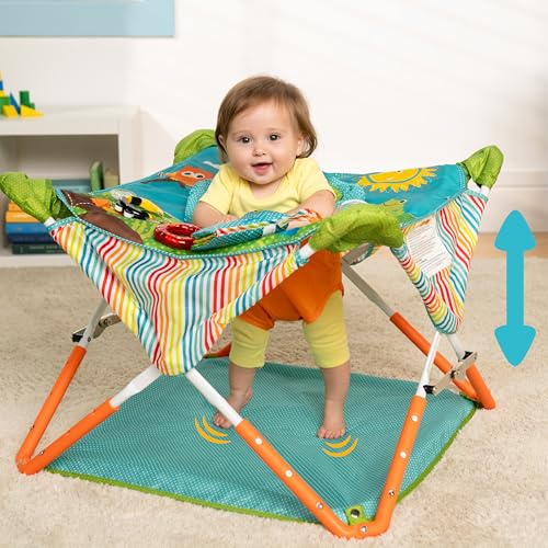 Bright Starts Pop 'N Jump Portable Activity Jumper, Indoor/Outdoor Use, Owl Forest with 4 Sensory Toys, Ages 6-12 Months - Image 3