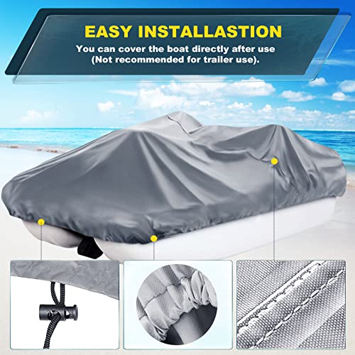 112. 5" L X 65" W Pedal Boat Cover Waterproof, 420D Heavy Duty Paddle Boat Covers, Pedal Boat Cover Replacement For 3 Or 5 Person, With Drawstring And Support Poles, Grey #TOP5