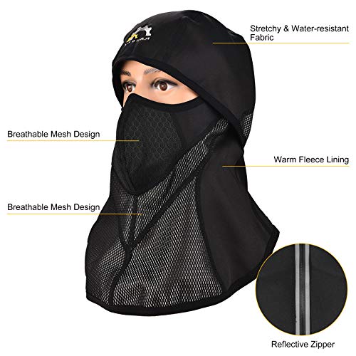 Boné Exterior, Andoer Balaclava de inverno à prova de vento com zíper reflexivo feminino masculino r