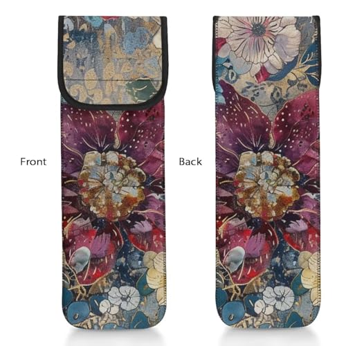 Flashideas Floral Flat Iron Holder Curling Iron Organizers and Storage with Pocket Travel Neoprene Storage Pouch Case Bag Neoprene Straightener Holder and Silicone Hot Hair Tools miniatura 4